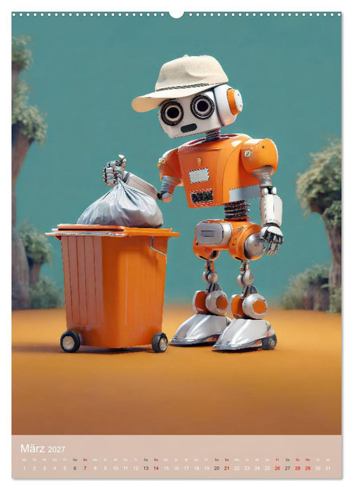 RoboLife - Niedliche Blechfreunde im Alltag (CALVENDO Premium Wandkalender 2027)