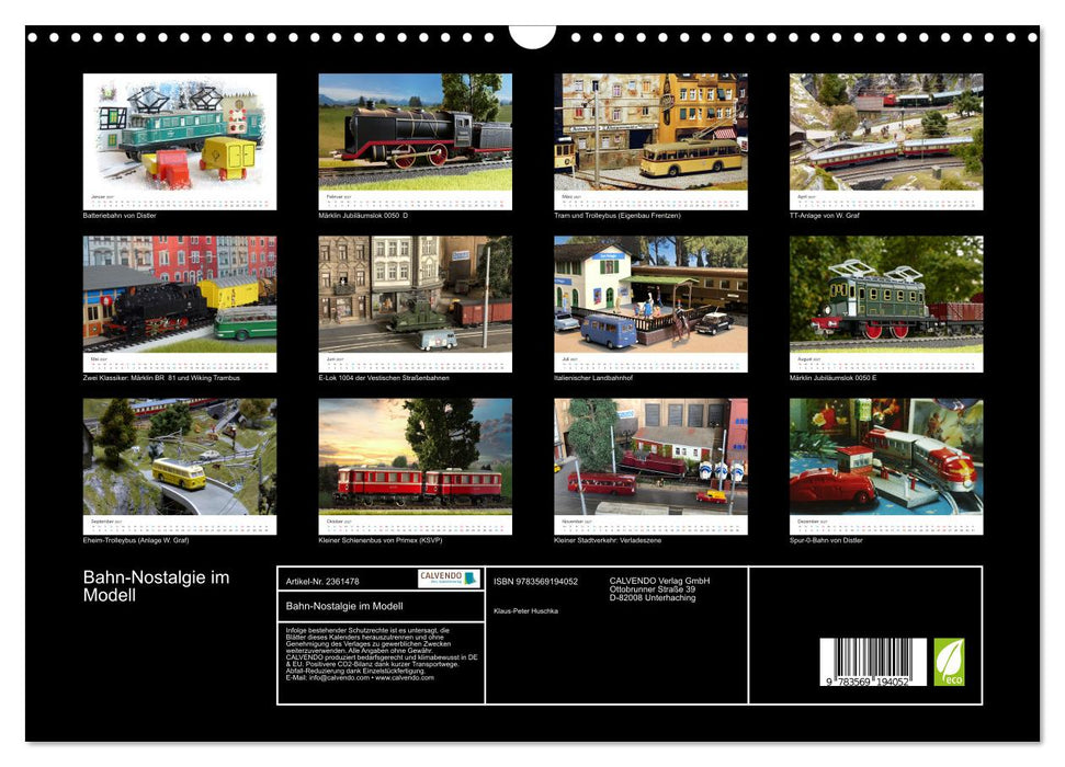 Bahn-Nostalgie im Modell (CALVENDO Wandkalender 2027)