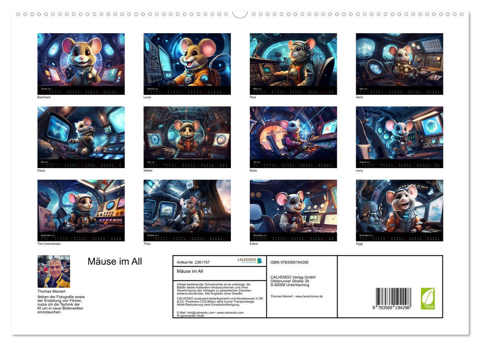 Mäuse im All (CALVENDO Premium Wandkalender 2027)