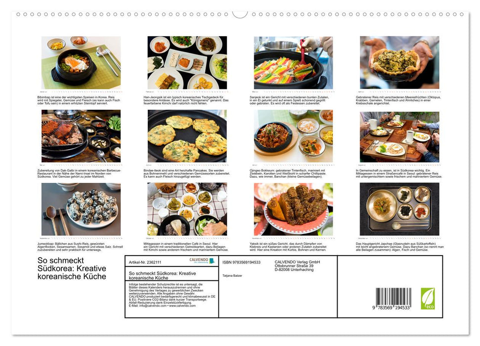 So schmeckt Südkorea: Kreative koreanische Küche (CALVENDO Premium Wandkalender 2027)
