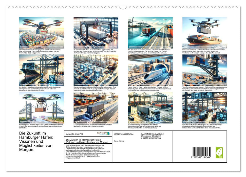 Die Zukunft im Hamburger Hafen: Visionen und Möglichkeiten von Morgen. (CALVENDO Premium Wandkalender 2027)
