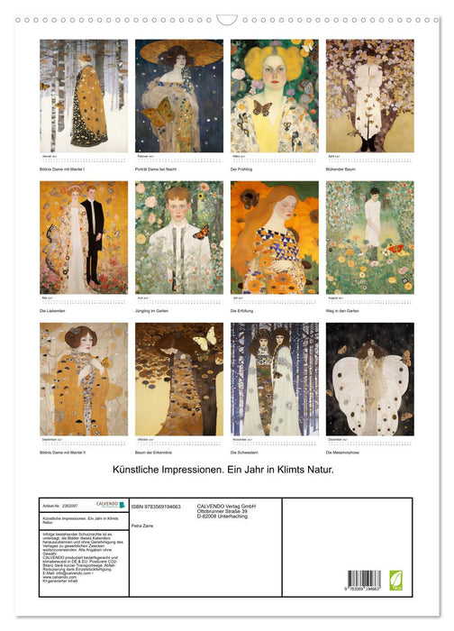 Künstliche Impressionen. Ein Jahr in Klimts Natur. (CALVENDO Wandkalender 2027)
