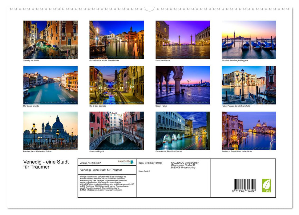 Venedig - eine Stadt für Träumer (CALVENDO Premium Wandkalender 2027)