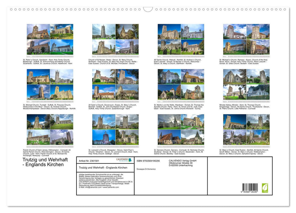 Trutzig und Wehrhaft - Englands Kirchen (CALVENDO Wandkalender 2027)
