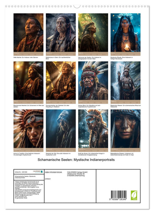 Schamanische Seelen: Mystische Indianerportraits (CALVENDO Premium Wandkalender 2027)