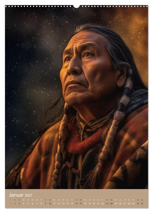 Schamanische Seelen: Mystische Indianerportraits (CALVENDO Premium Wandkalender 2027)