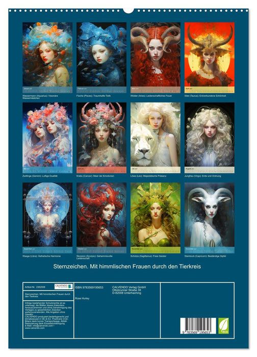 Sternzeichen. Mit himmlischen Frauen durch den Tierkreis (CALVENDO Premium Wandkalender 2027)