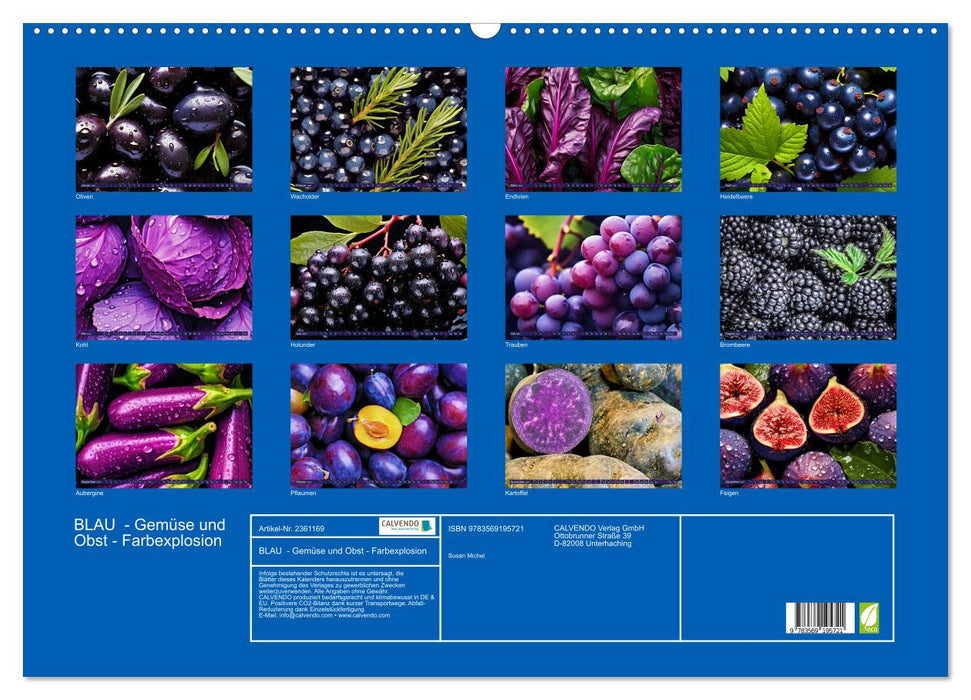 BLAU - Gemüse und Obst - Farbexplosion (CALVENDO Wandkalender 2027)