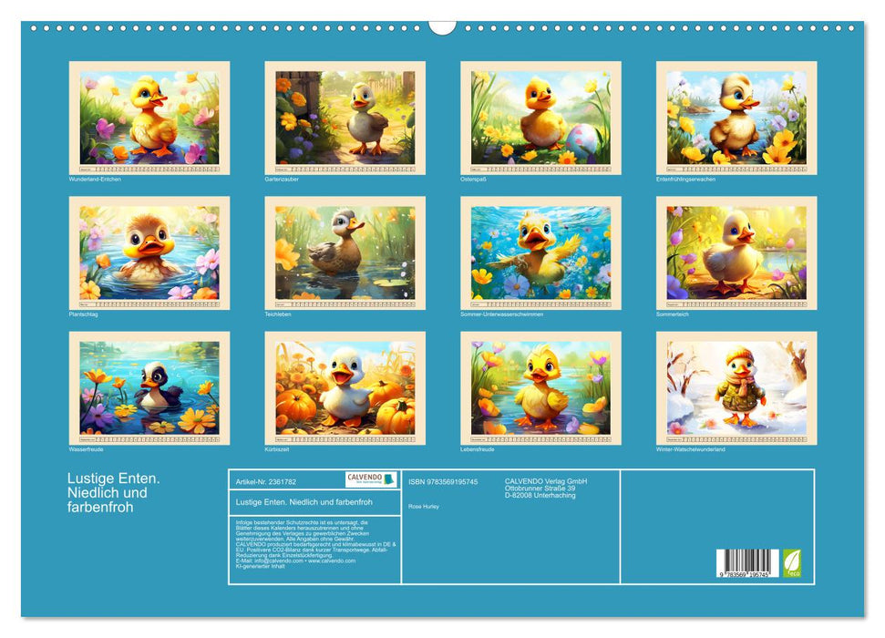 Lustige Enten. Niedlich und farbenfroh (CALVENDO Wandkalender 2027)