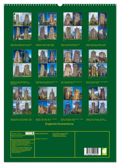Englische Kirchentürme (CALVENDO Premium Wandkalender 2027)