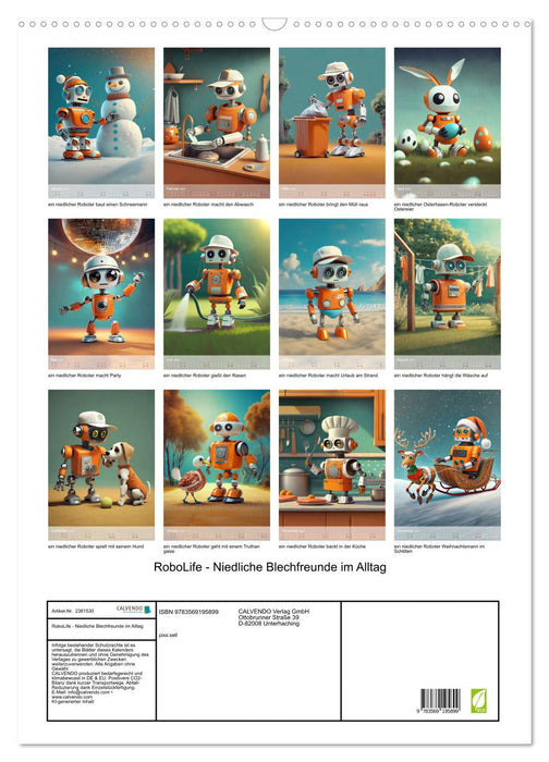 RoboLife - Niedliche Blechfreunde im Alltag (CALVENDO Wandkalender 2027)