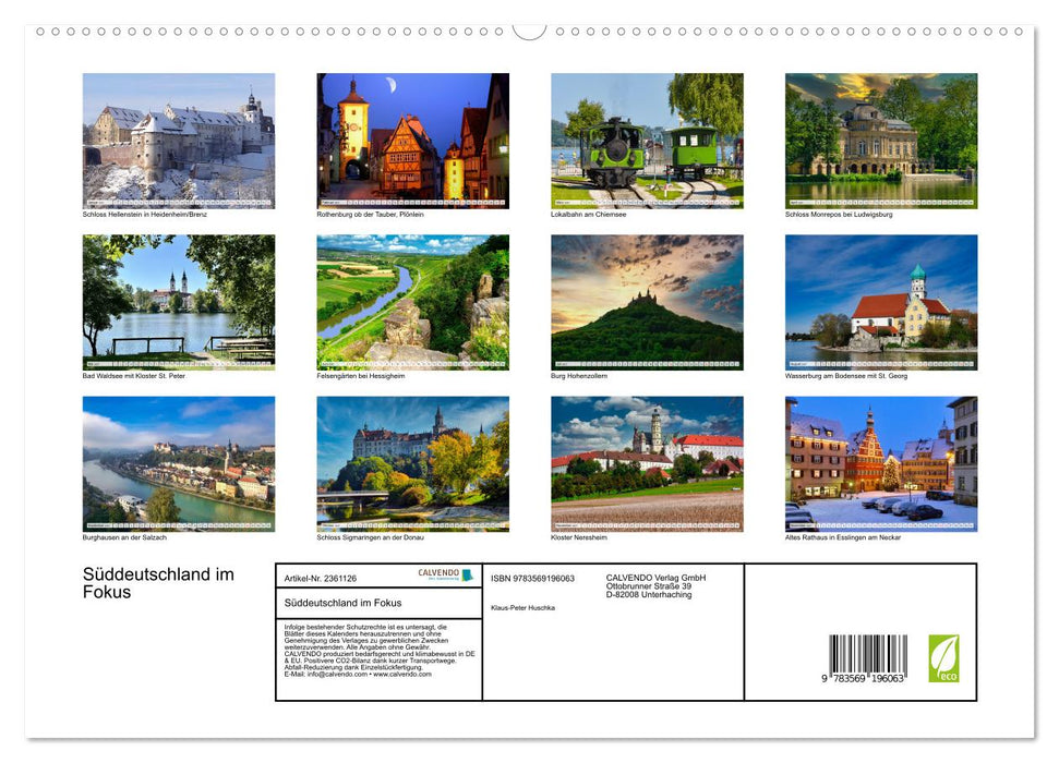 Süddeutschland im Fokus (CALVENDO Premium Wandkalender 2027)