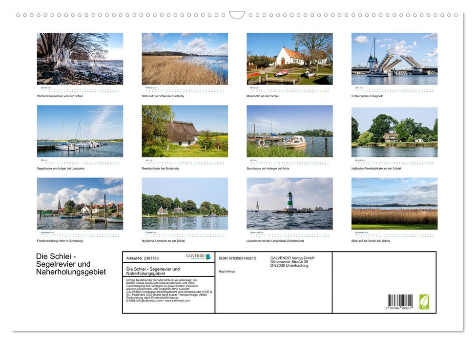 Die Schlei - Segelrevier und Naherholungsgebiet (CALVENDO Wandkalender 2027)