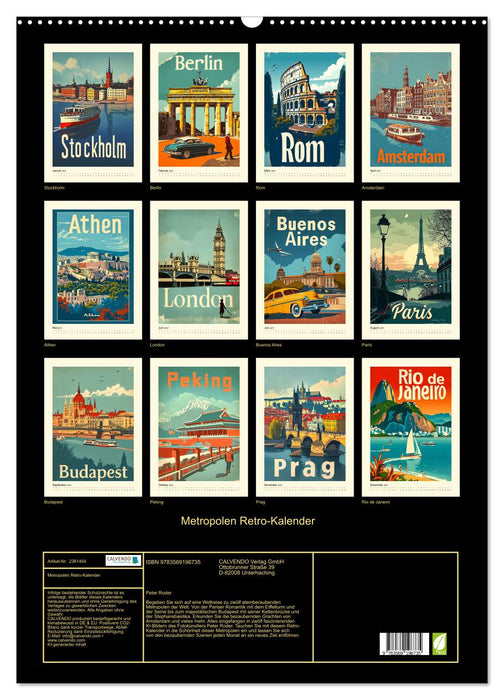 Metropolen Retro-Kalender (CALVENDO Wandkalender 2027)