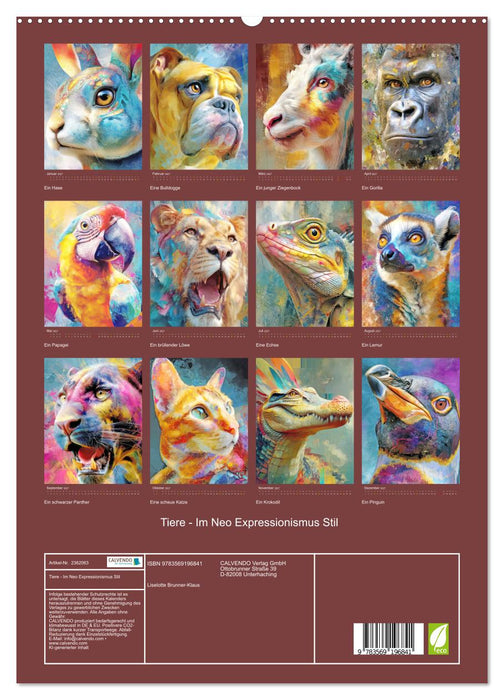 Tiere - Im Neo Expressionismus Stil (CALVENDO Premium Wandkalender 2027)