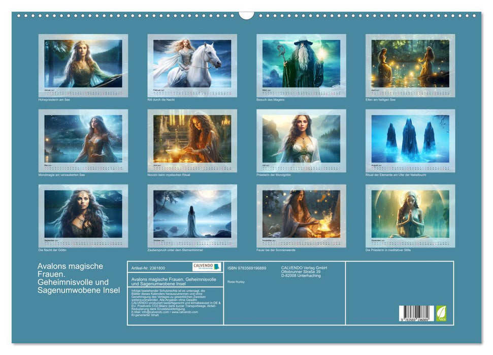 Avalons magische Frauen. Geheimnisvolle und Sagenumwobene Insel (CALVENDO Wandkalender 2027)