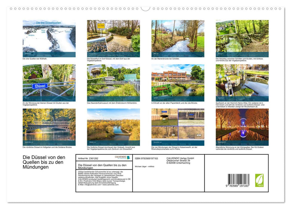 Die Düssel von den Quellen bis zu den Mündungen (CALVENDO Premium Wandkalender 2027)