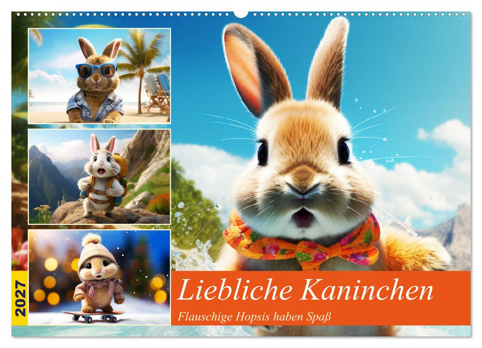 Liebliche Kaninchen. Flauschige Hopsis haben Spaß (CALVENDO Wandkalender 2027)