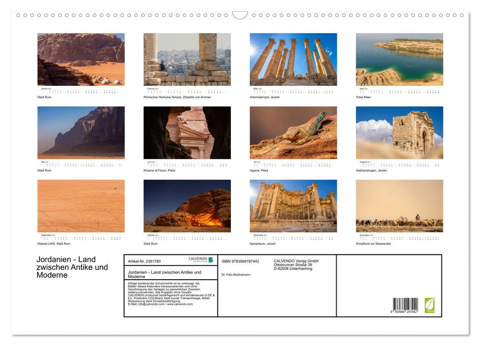 Jordanien - Land zwischen Antike und Moderne (CALVENDO Wandkalender 2027)