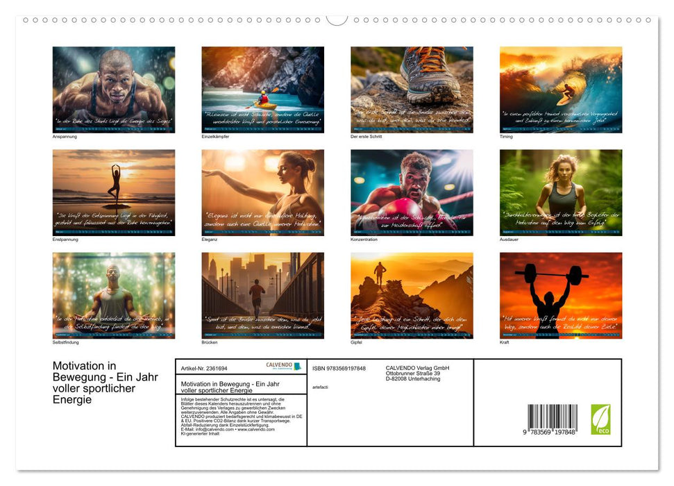 Motivation in Bewegung - Ein Jahr voller sportlicher Energie (CALVENDO Premium Wandkalender 2027)