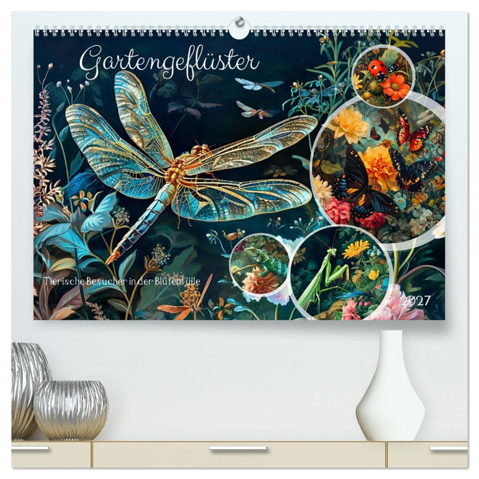 Gartengeflüster - Tierische Besucher in der Blütenfülle (CALVENDO Premium Wandkalender 2027)
