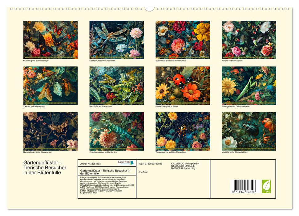 Gartengeflüster - Tierische Besucher in der Blütenfülle (CALVENDO Premium Wandkalender 2027)