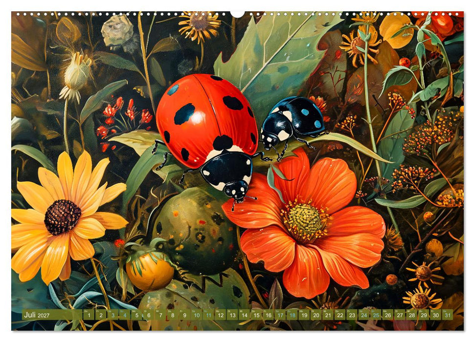 Gartengeflüster - Tierische Besucher in der Blütenfülle (CALVENDO Premium Wandkalender 2027)