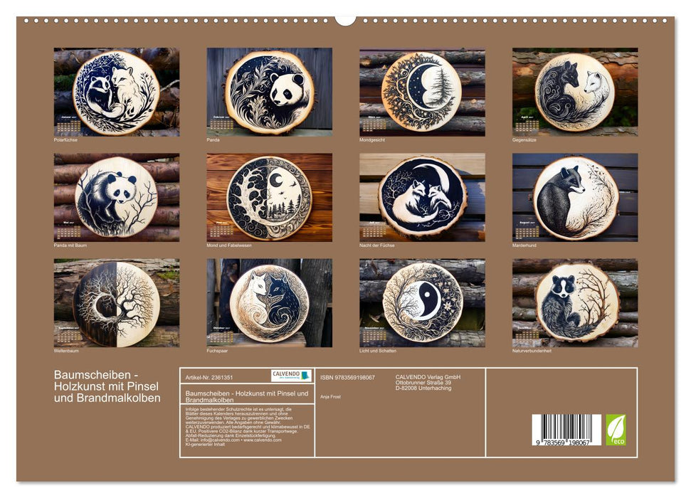 Baumscheiben - Holzkunst mit Pinsel und Brandmalkolben (CALVENDO Premium Wandkalender 2027)