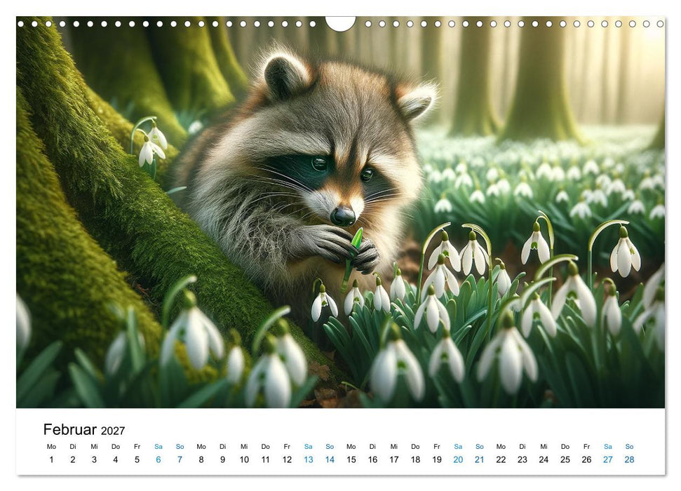 Lustige Waschbären (CALVENDO Wandkalender 2027)