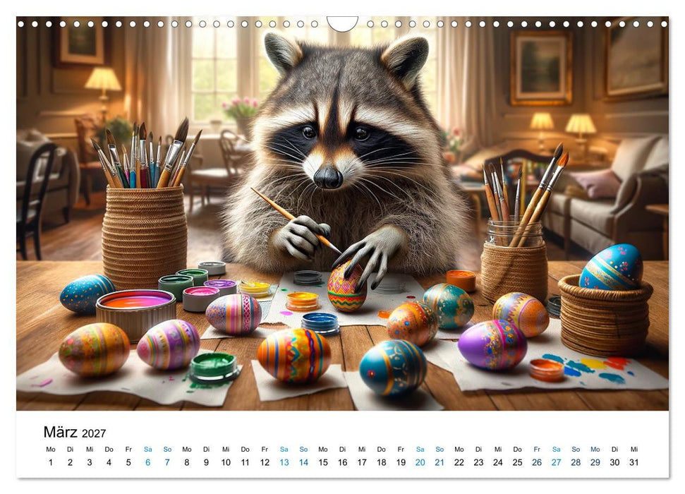 Lustige Waschbären (CALVENDO Wandkalender 2027)