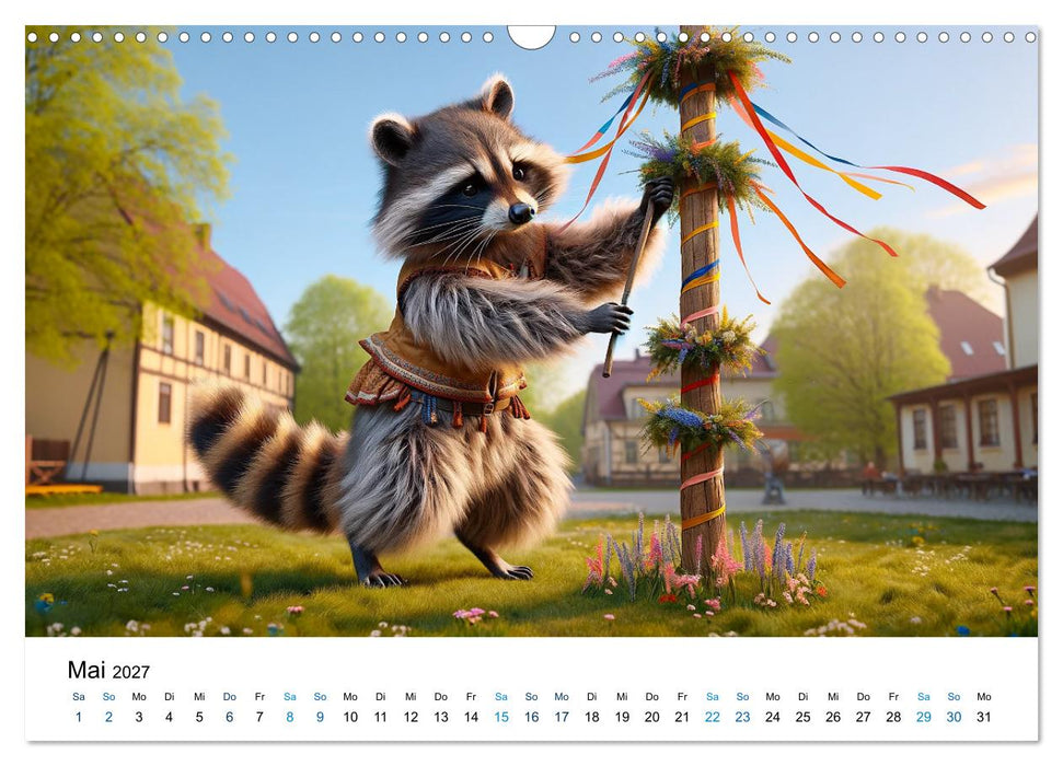 Lustige Waschbären (CALVENDO Wandkalender 2027)