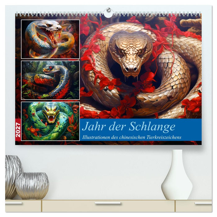 Jahr der Schlange - Illustrationen des chinesischen Tierkreiszeichens (CALVENDO Premium Wandkalender 2027)