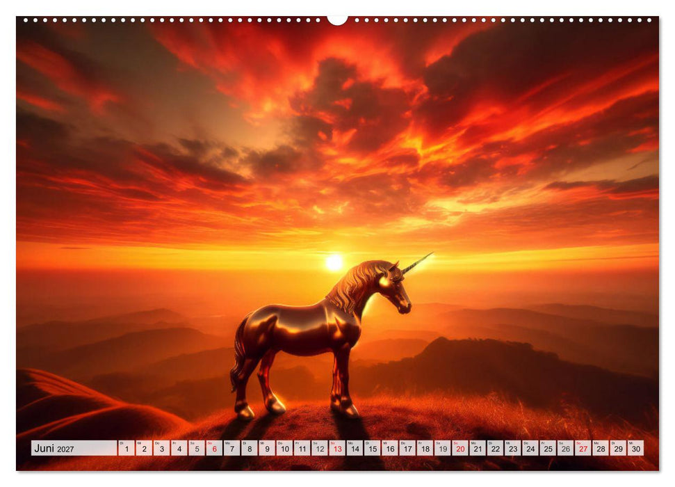 Mystische Einhörner - Jahreszeiten im Einhornland (CALVENDO Wandkalender 2027)