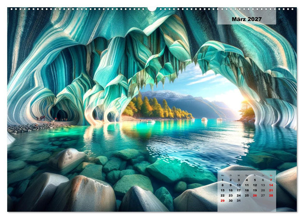 Die schönsten Naturwunder - Betrachtet durch die Augen der KI (CALVENDO Premium Wandkalender 2027)