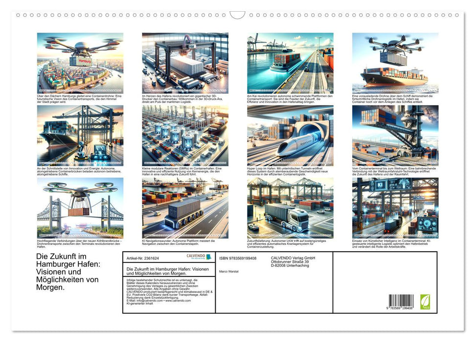 Die Zukunft im Hamburger Hafen: Visionen und Möglichkeiten von Morgen. (CALVENDO Wandkalender 2027)