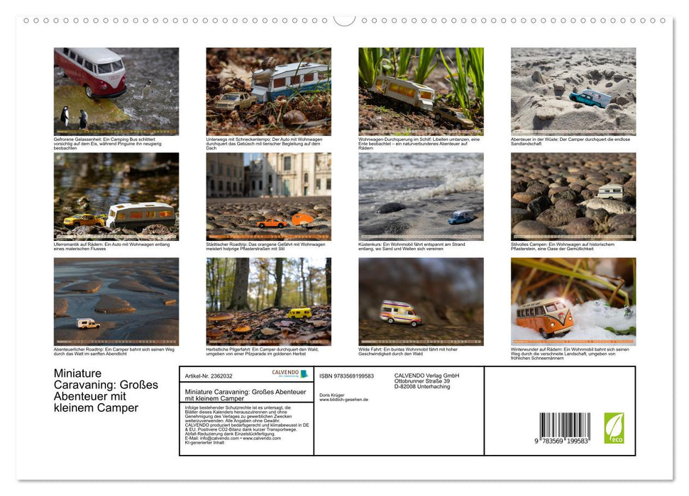 Miniature Caravaning: Großes Abenteuer mit kleinem Camper (CALVENDO Premium Wandkalender 2027)