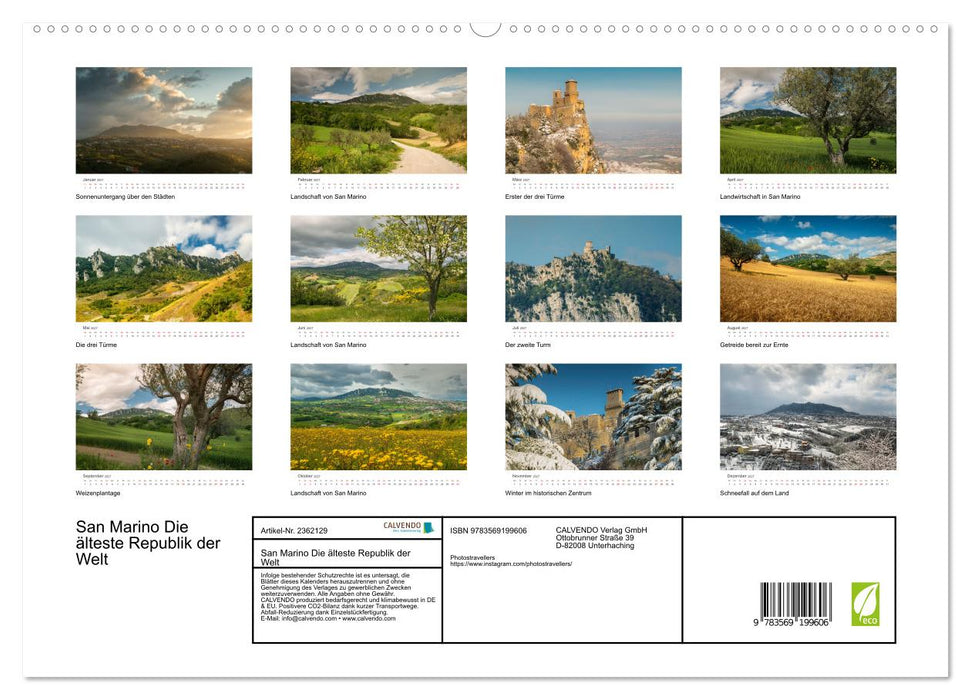 San Marino Die älteste Republik der Welt (CALVENDO Premium Wandkalender 2027)
