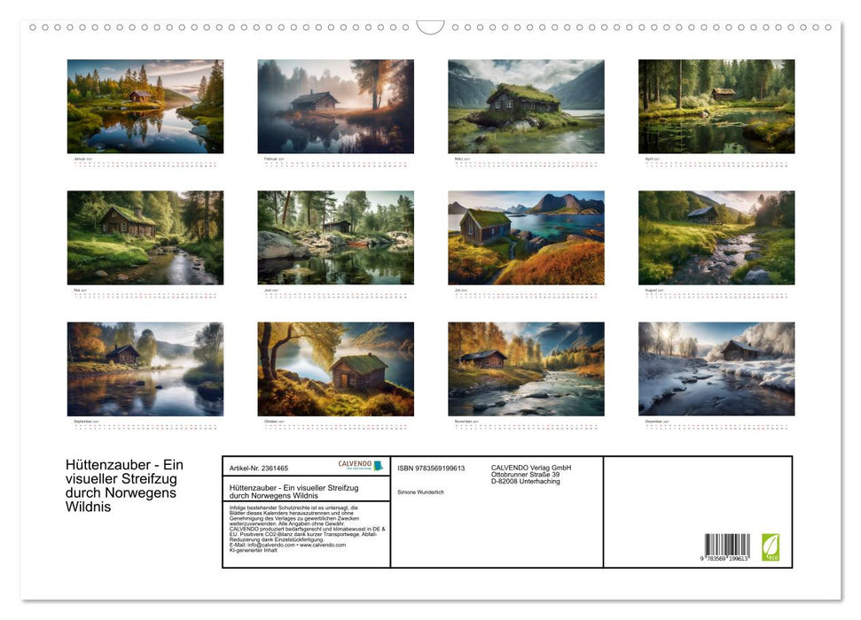 Hüttenzauber - Ein visueller Streifzug durch Norwegens Wildnis (CALVENDO Wandkalender 2027)