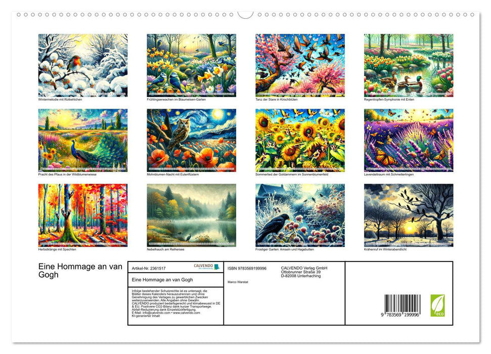 Eine Hommage an van Gogh (CALVENDO Premium Wandkalender 2027)