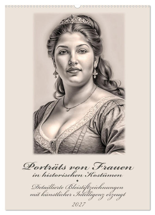 Porträts von Frauen in historischen Kostümen (CALVENDO Wandkalender 2027)