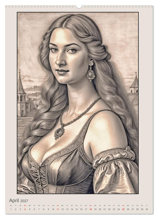 Porträts von Frauen in historischen Kostümen (CALVENDO Wandkalender 2027)