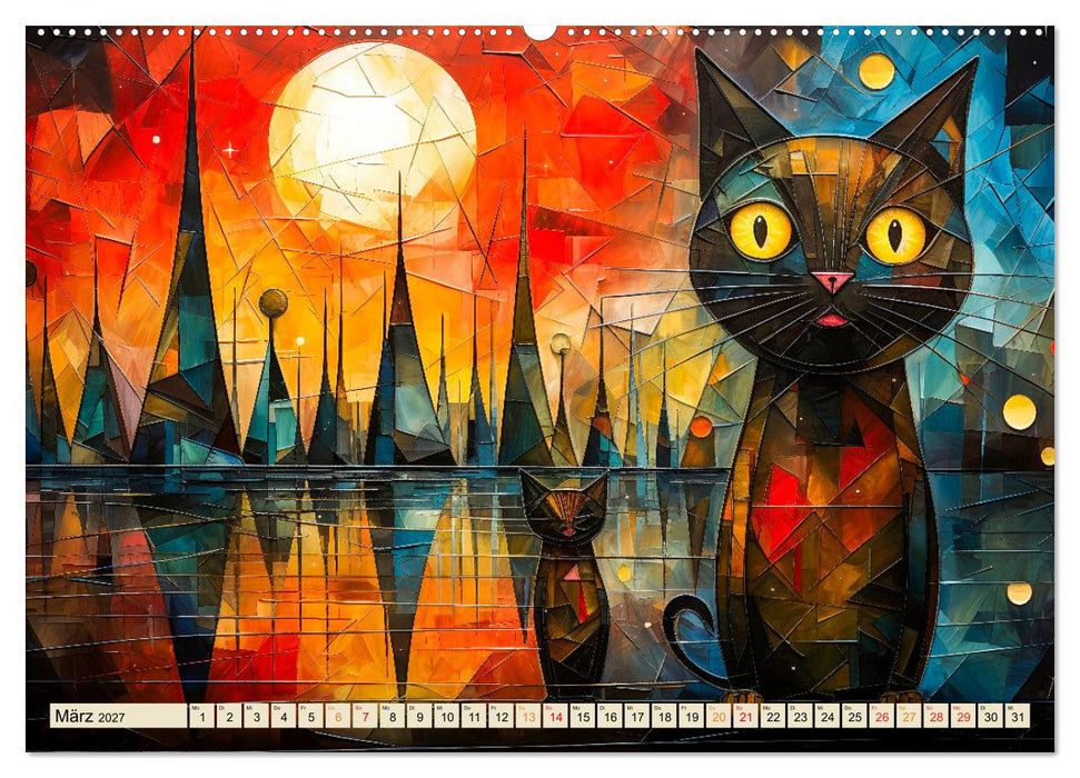 Katzen - die Nacht erwacht (CALVENDO Premium Wandkalender 2027)