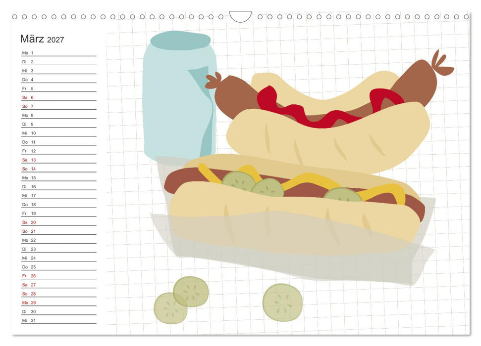 Fast Food Illustration (CALVENDO Wandkalender 2027)