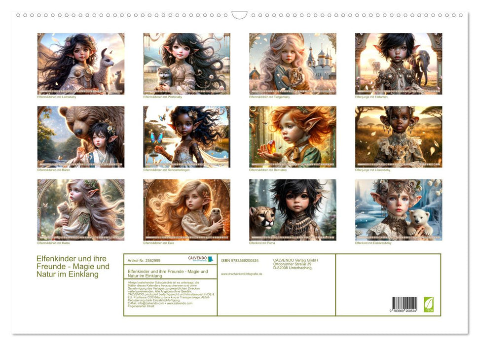 Elfenkinder und ihre Freunde - Magie und Natur im Einklang (CALVENDO Wandkalender 2027)