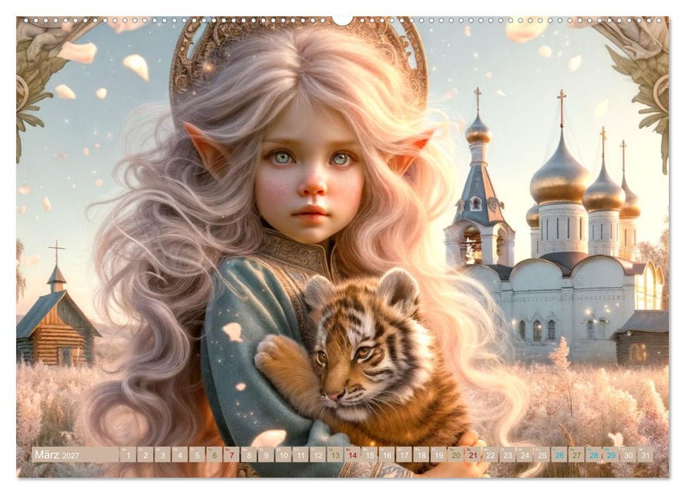 Elfenkinder und ihre Freunde - Magie und Natur im Einklang (CALVENDO Wandkalender 2027)