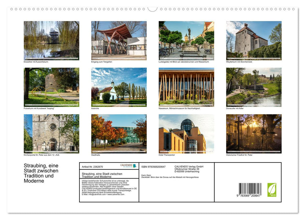 Straubing, eine Stadt zwischen Tradition und Moderne (CALVENDO Premium Wandkalender 2027)