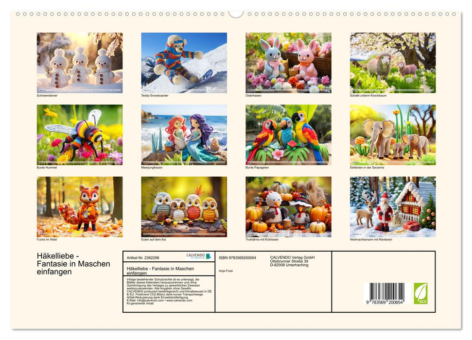 Häkelliebe - Fantasie in Maschen einfangen (CALVENDO Premium Wandkalender 2027)