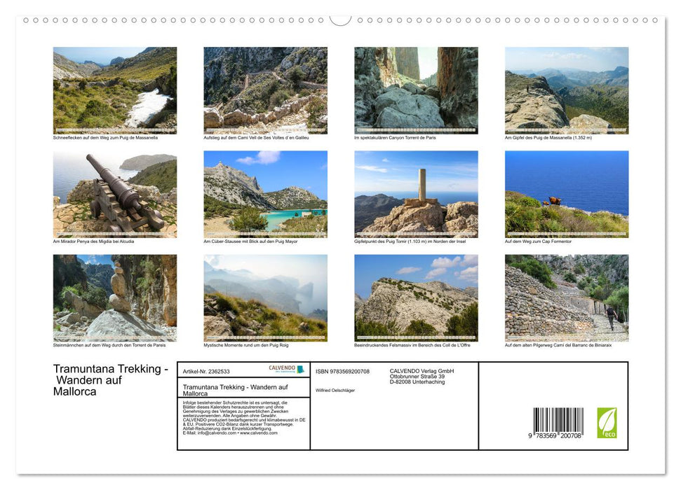 Tramuntana Trekking - Wandern auf Mallorca (CALVENDO Premium Wandkalender 2027)