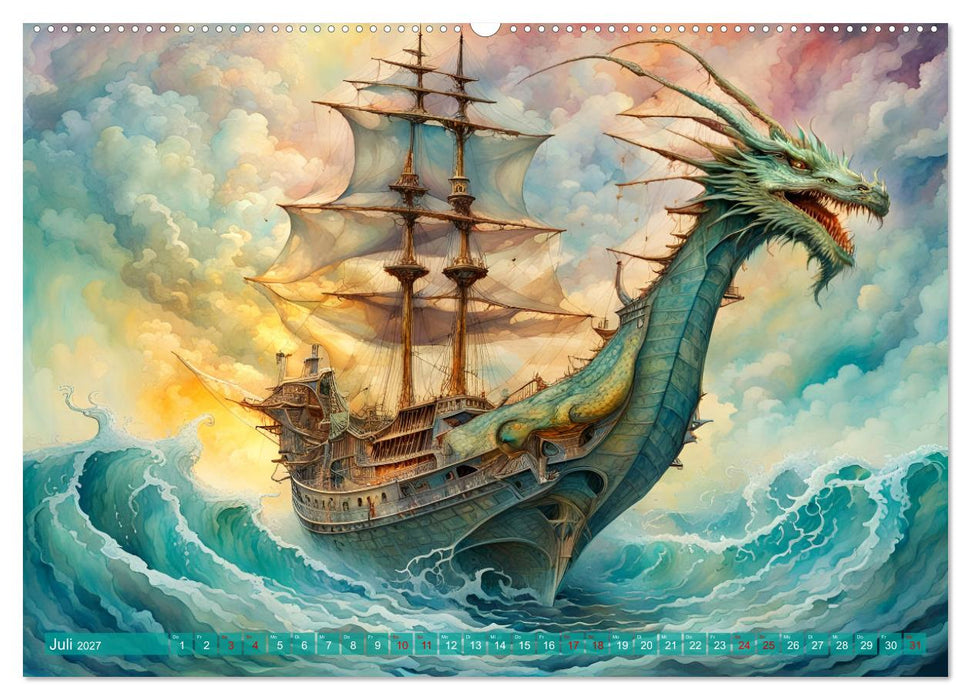 Fantasie-Drachensegelschiffe (CALVENDO Premium Wandkalender 2027)