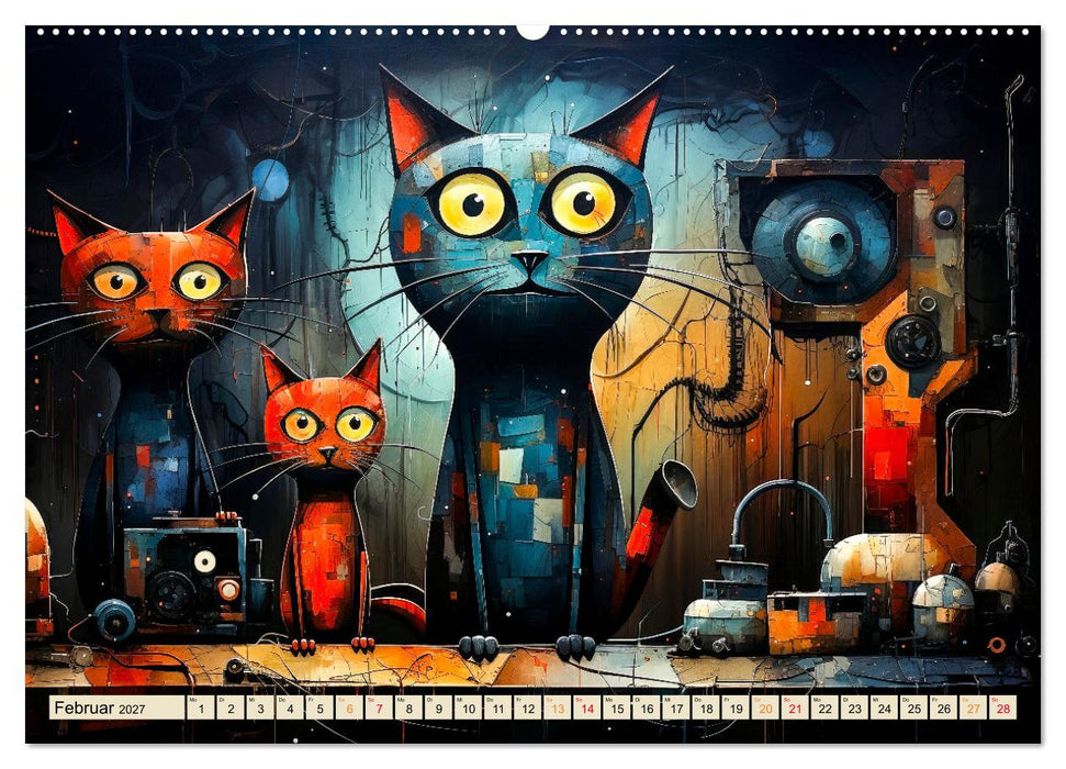 Katzen - die Nacht erwacht (CALVENDO Wandkalender 2027)